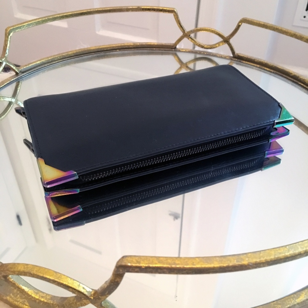 Alexander Wang Prisma Wallet in Black & Iridescent